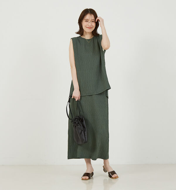abahouse mavie「【セットアップ対応】楊柳バックジップノースリプルオーバー」|シャツ・ブラウス|