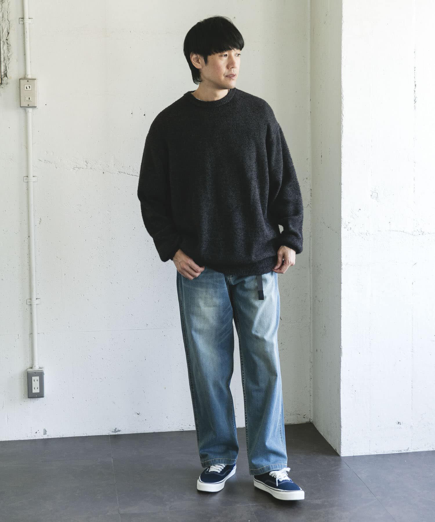URBAN RESEARCH DOORS「メランジシャギー クルーネックニット」|ニット・セーター|