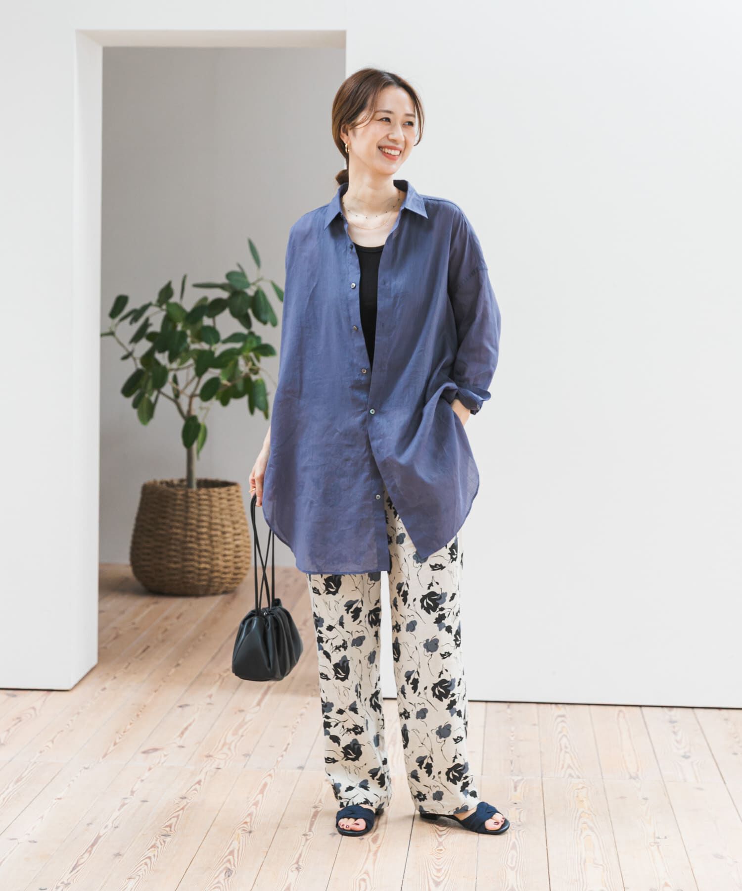 URBAN RESEARCH DOORS「『WEB限定カラー』リネンリヨセルプリントイージーパンツ」|その他|