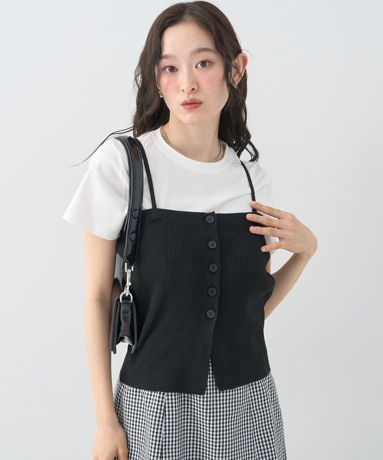 earth music&ecology「SET2点コンパクトTEE＋マルチwayニットビスチェ」|Tシャツ・カットソー|