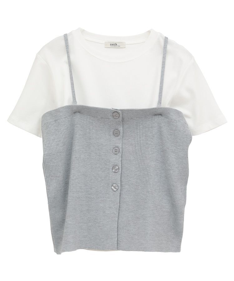 earth music&ecology「SET2点コンパクトTEE＋マルチwayニットビスチェ」|Tシャツ・カットソー|