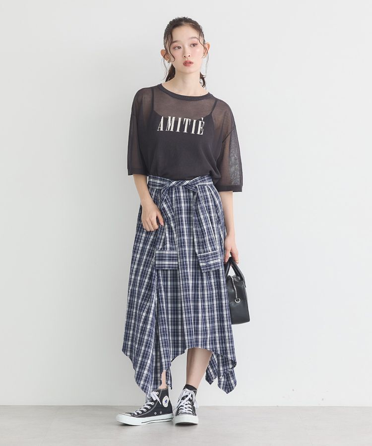 earth music&ecology「【接触冷感】ロゴ刺繍シアープルオーバー」|ニット・セーター|