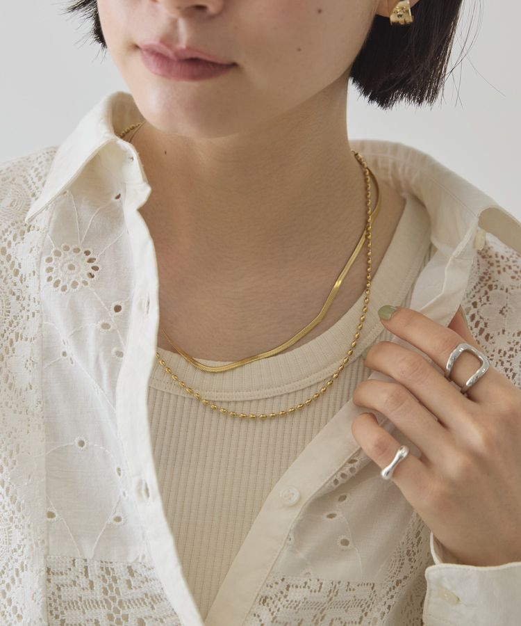 AMERICAN HOLIC「【ステンレス】 スネーク 2連ネックレス」|ネックレス|Gold