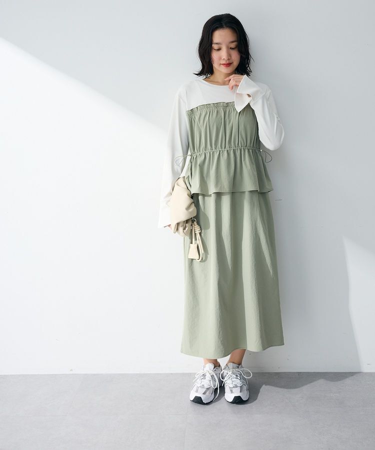 Green Parks「ペプラムドッキングワンピース」|ワンピース|