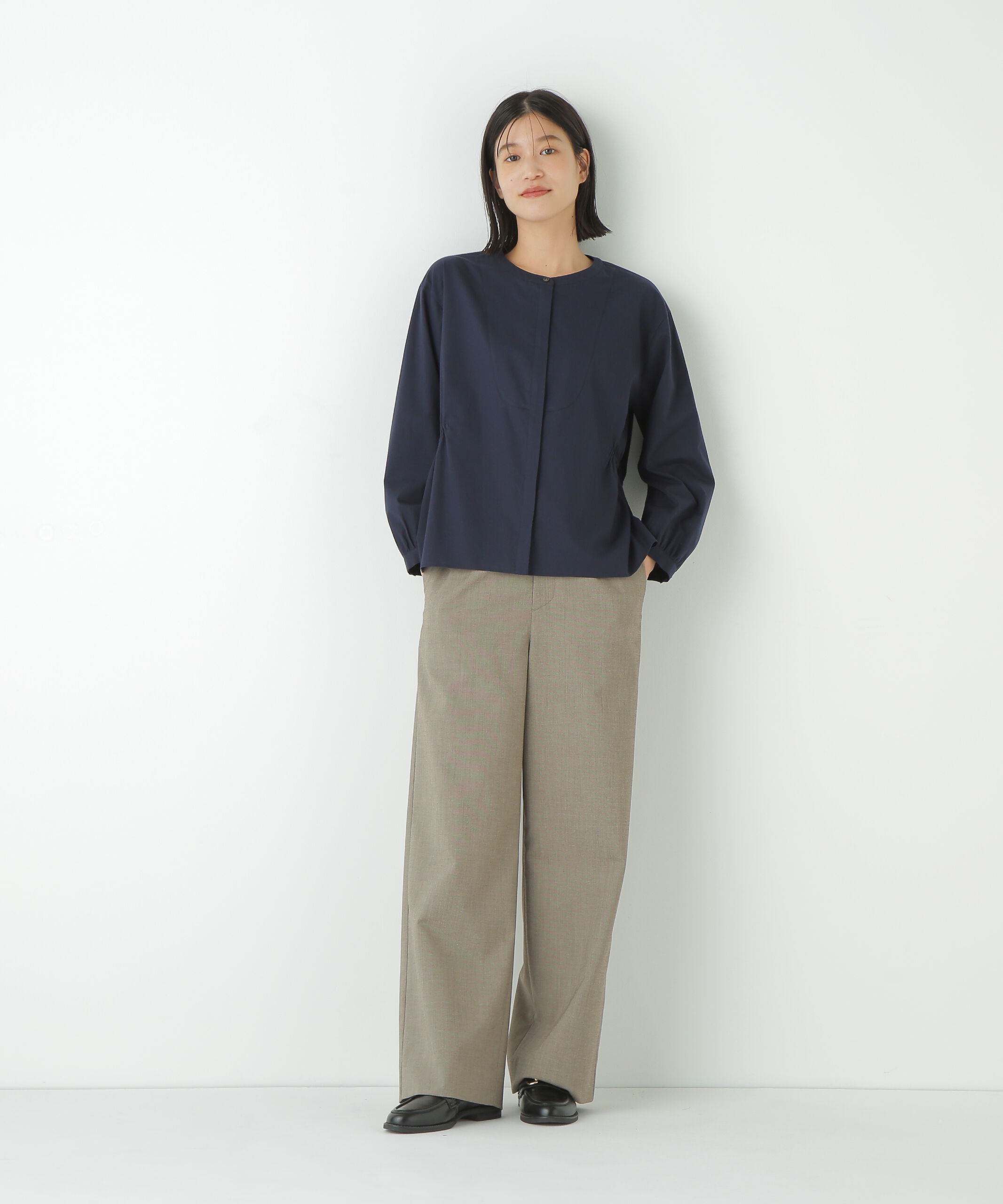  「◆強撚シャークスキンセミワイドパンツ」|その他|