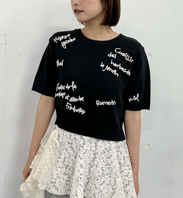 archives「メニ―ロゴ刺繍ニット」|ニット・セーター|