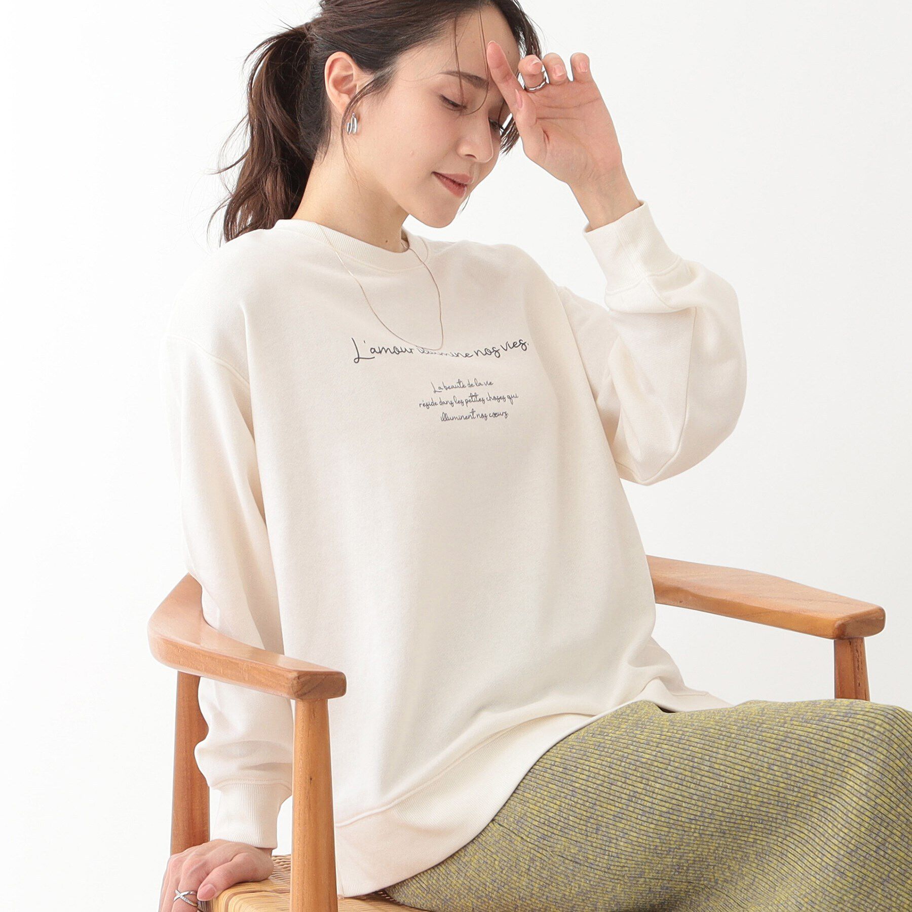 SHOO･LA･RUE「【洗える/S-LL】選べる3柄 グラフィックスウェット」|Tシャツ・カットソー|オフホワイト(103