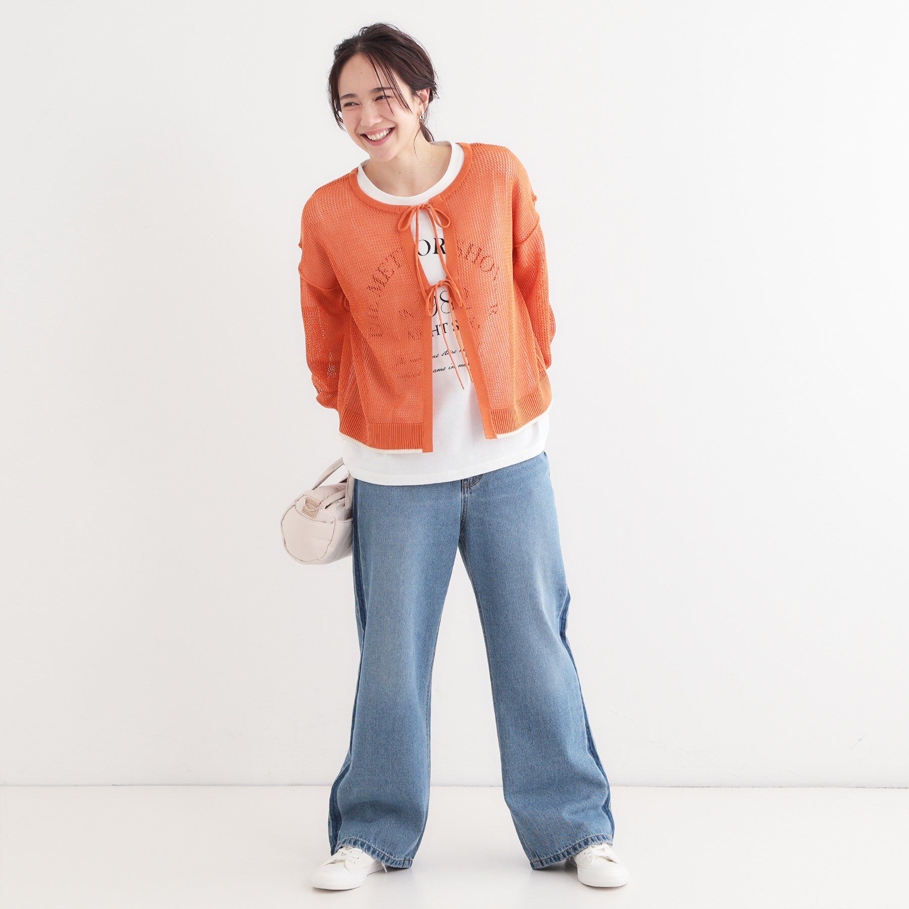 SHOO･LA･RUE「【S-LL/2点セット】前後2WAYで着られるメッシュニット＋ロゴTシャツ」|その他|