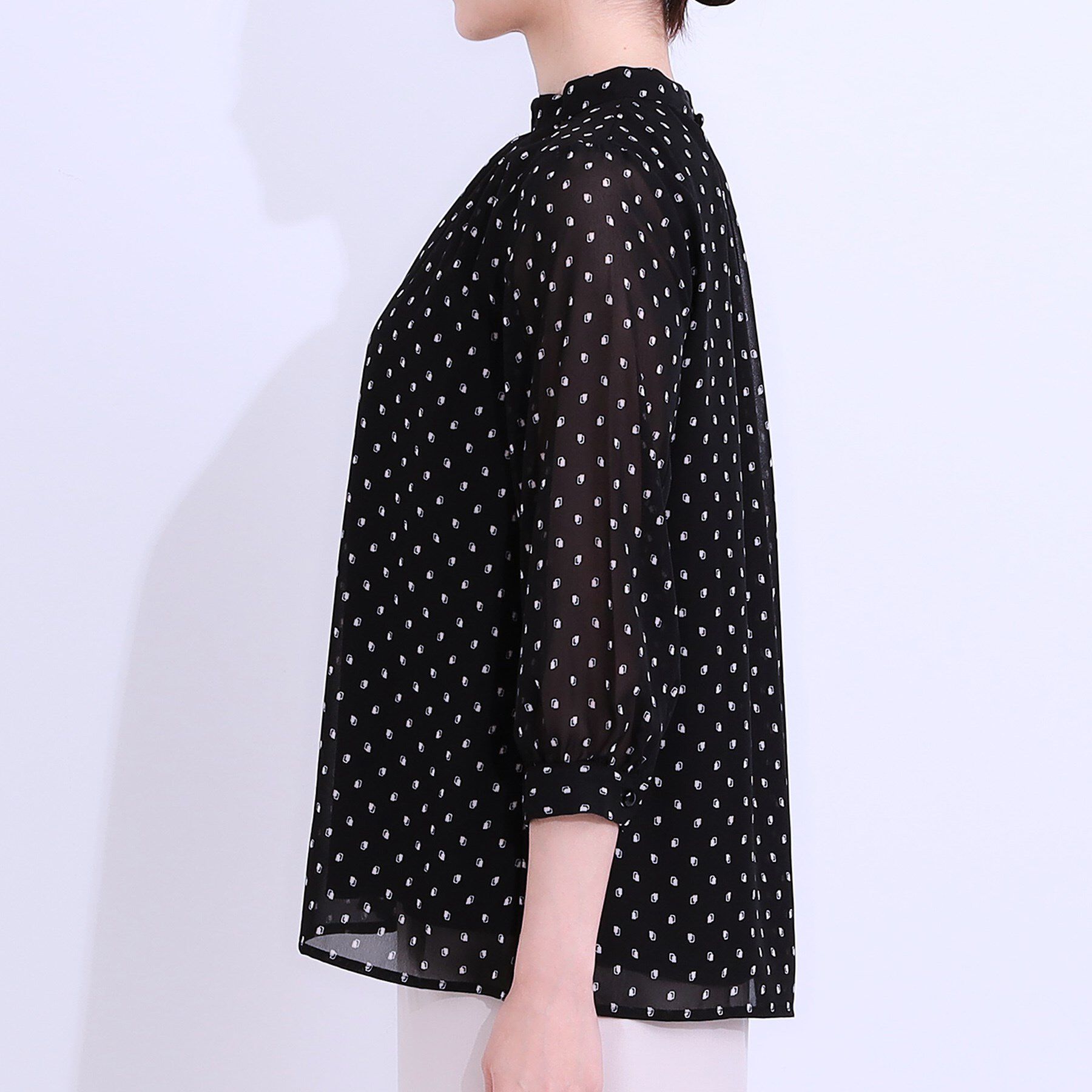 SHOO･LA･RUE「【S-LL】首元ギャザーが大人上品な シフォンブラウス」|シャツ・ブラウス|