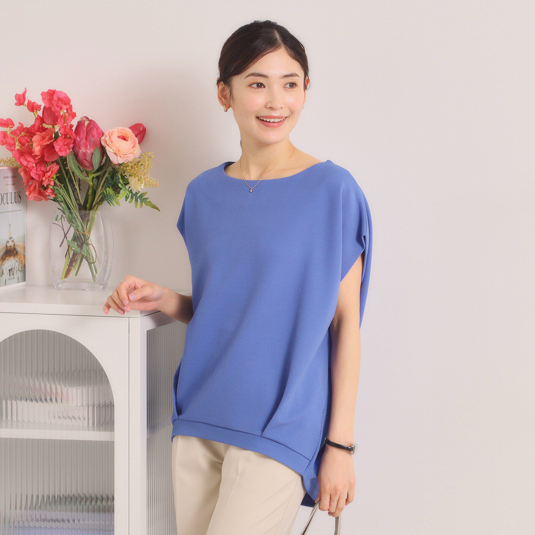 ITS&rsquo;DEMO「【洗濯機OK】カットカルゼプルオーバー」|Tシャツ・カットソー|ブルー(092)