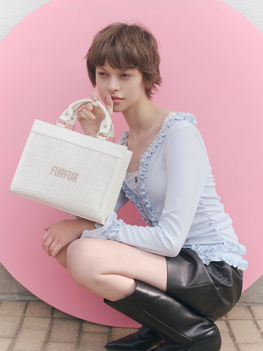 FURFUR「レザーライクショートパンツ」|デニム|