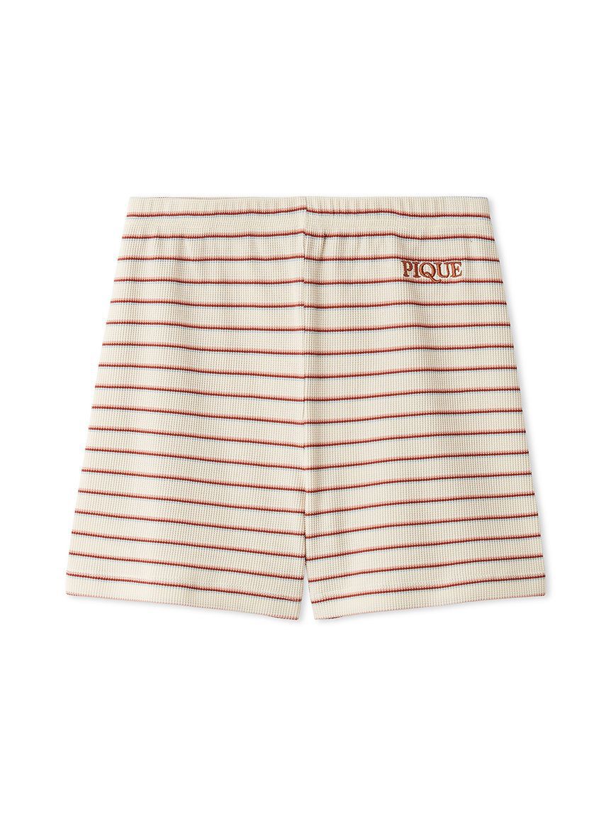 gelato pique「ワッフルボーダーショートパンツ」|ルームウェア|RED