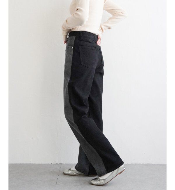 VENCE share style「センター切り替えワイドデニムパンツ」|デニム|