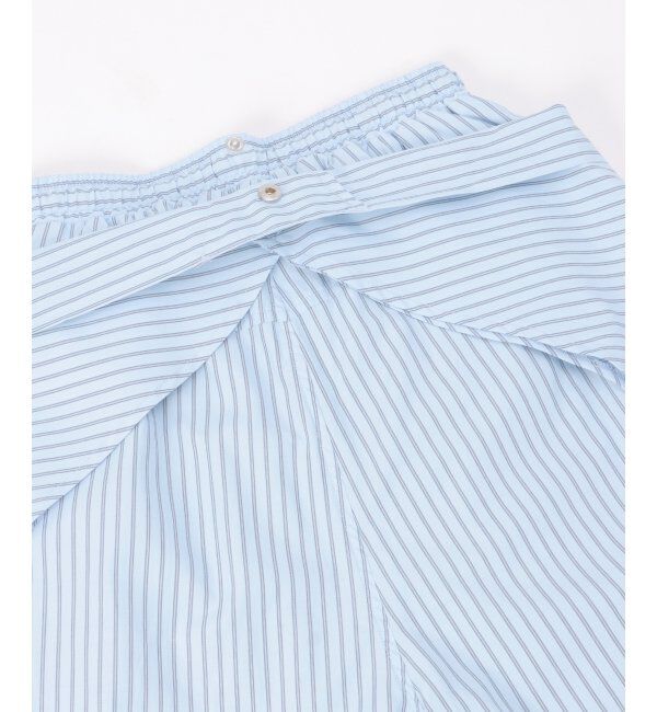 VENCE share style「ストライプウエスト巻きパンツ」|デニム|