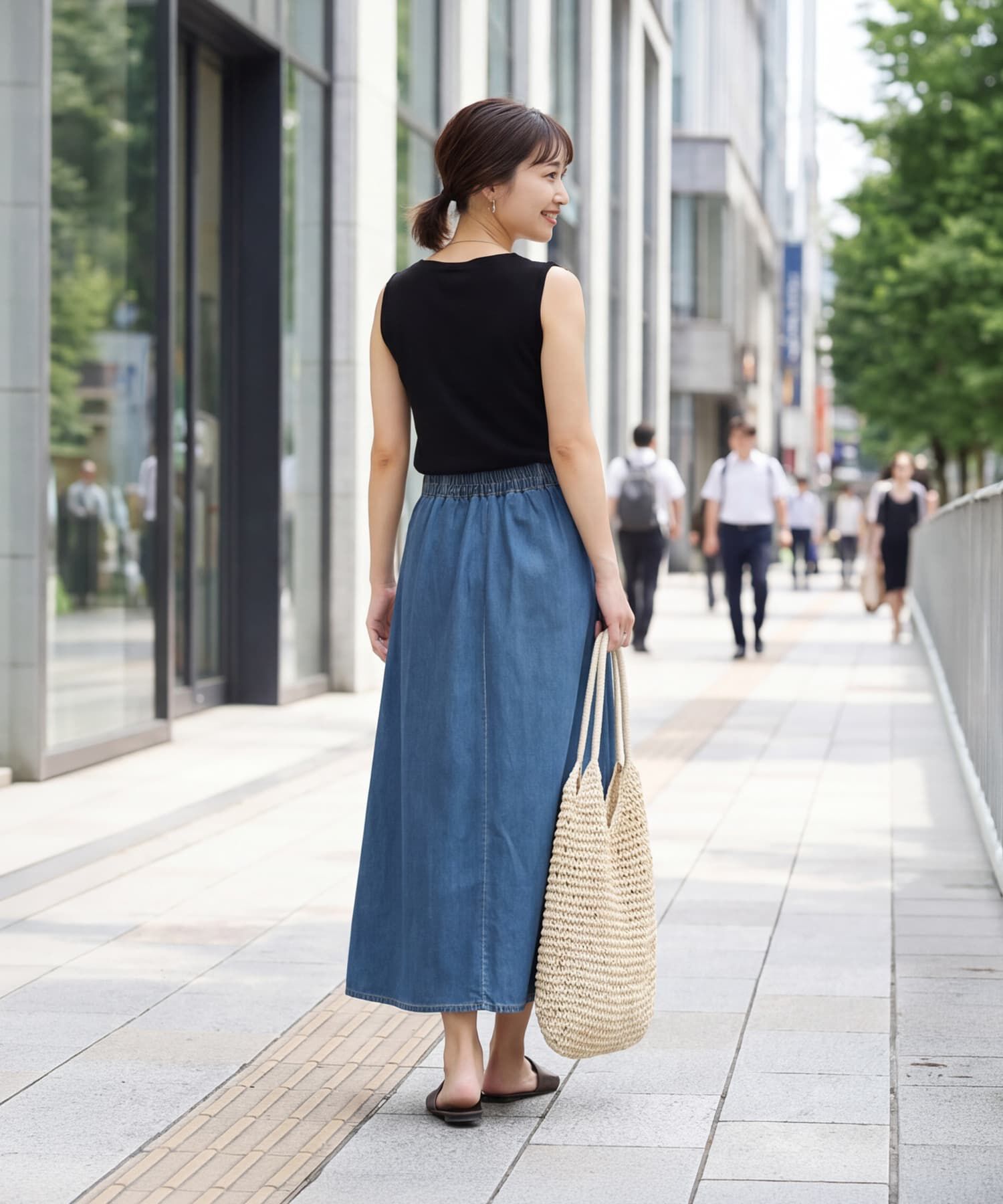 STYLE DELI「サラッとしたボートネックノースリニット」|タンクトップ|