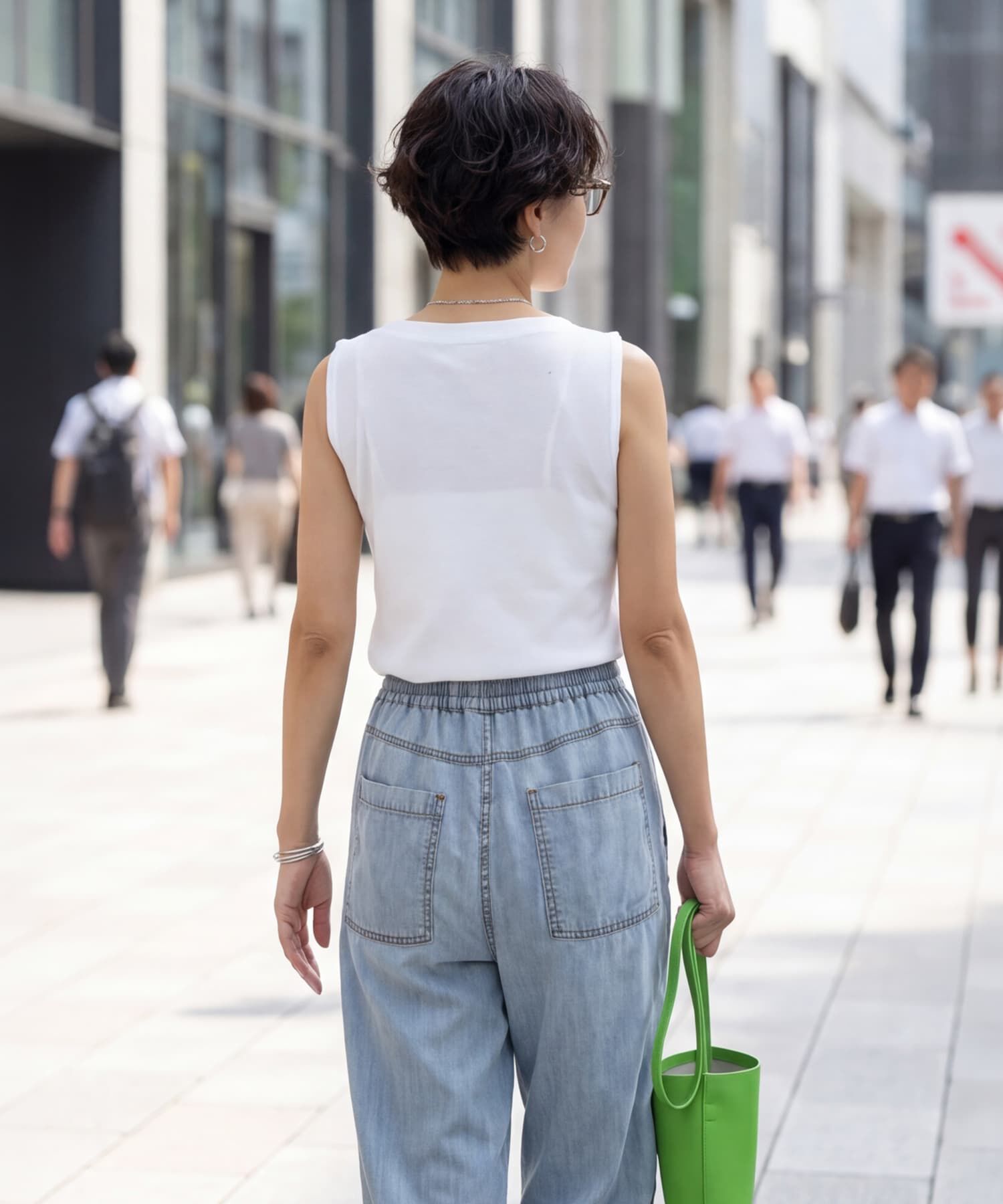 STYLE DELI「サラッとしたボートネックノースリニット」|タンクトップ|
