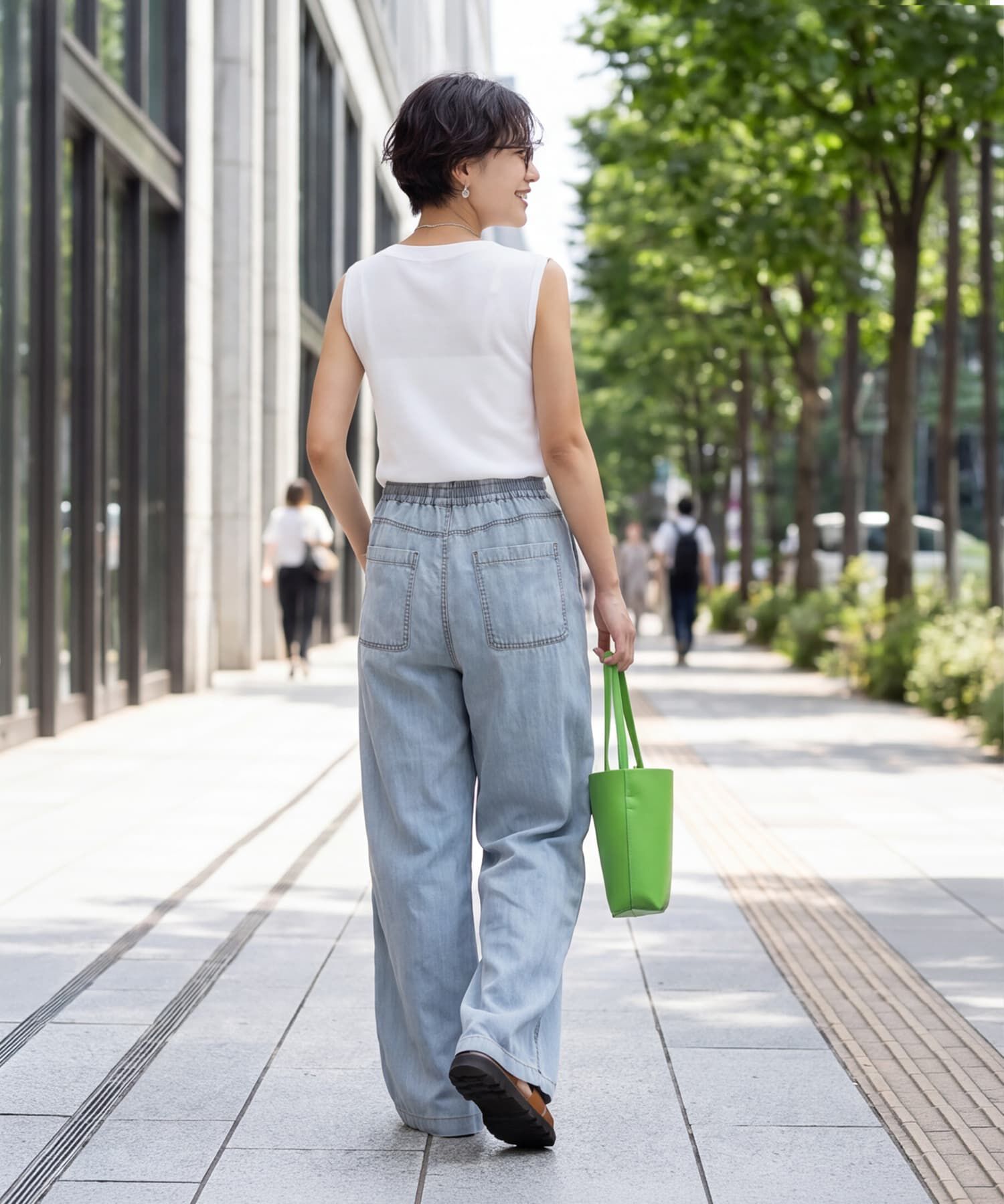 STYLE DELI「サラッとしたボートネックノースリニット」|タンクトップ|