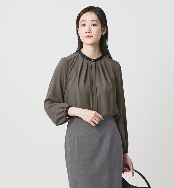 UNITED ARROWS「バイカラー パイピング ブラウス ‐ウォッシャブル‐」|シャツ・ブラウス|