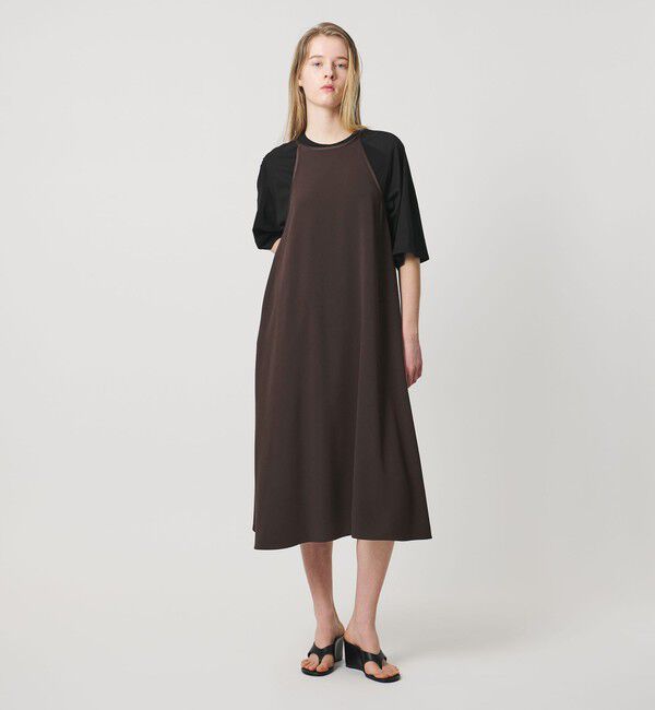AEWEN MATOPH「＜AEWEN MATOPH＞バックサテンフレアキャミワンピース ウォッシャブル」|ワンピース|DK.BROWN