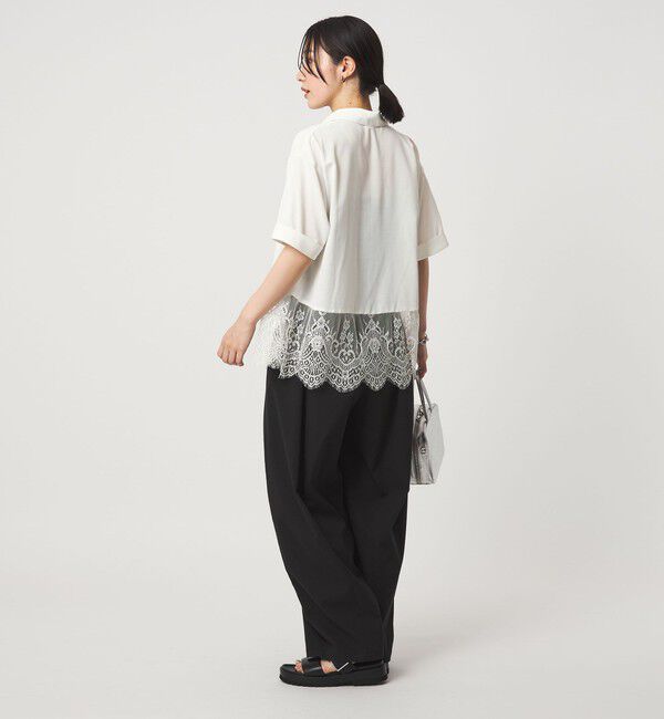 UNITED ARROWS green label relaxing「【WEB限定】＜at ease＞スソ レース ブラウス UVカット 通気性」|シャツ・ブラウス|
