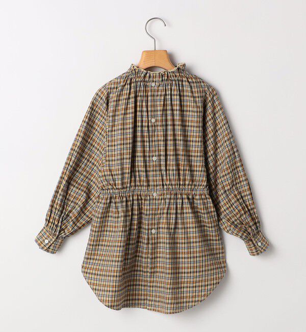 SHIPS KIDS「ARCH&LINE:125～145cm / オーガニック コットン チェック フリル ブラウス」|シャツ・ブラウス|