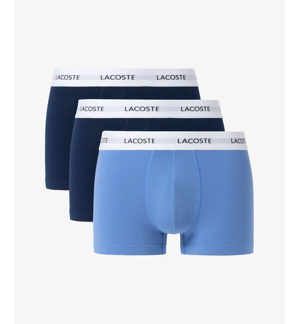 LACOSTE「エッセンシャルトランクボクサーショーツグラデーション3色セット / ボクサーパンツ」|インナー|ブルー