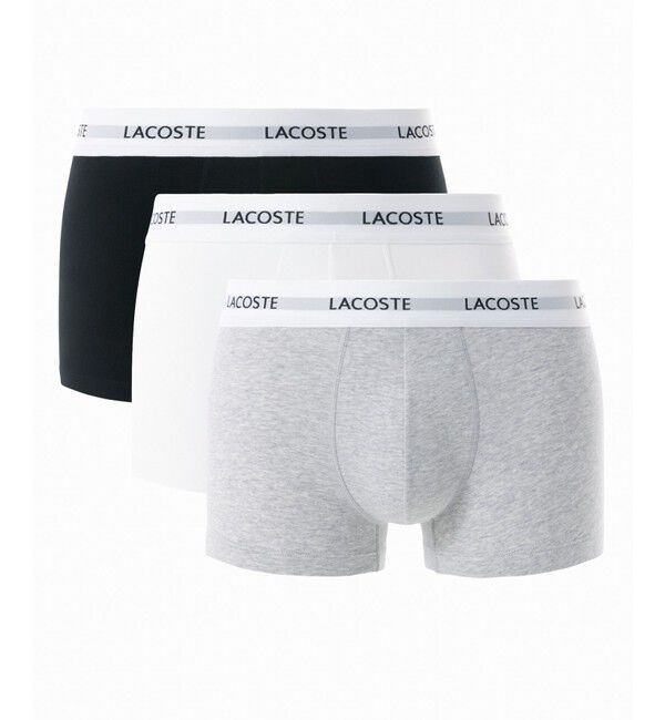 LACOSTE「エッセンシャルトランクボクサーショーツグラデーション3色セット / ボクサーパンツ」|インナー|ホワイト