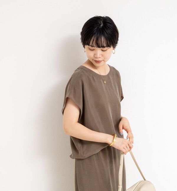 NOLLEY'S「《セットアップ対応》ウォッシャブルシルキーキュプラフレンチブラウス」|シャツ・ブラウス|