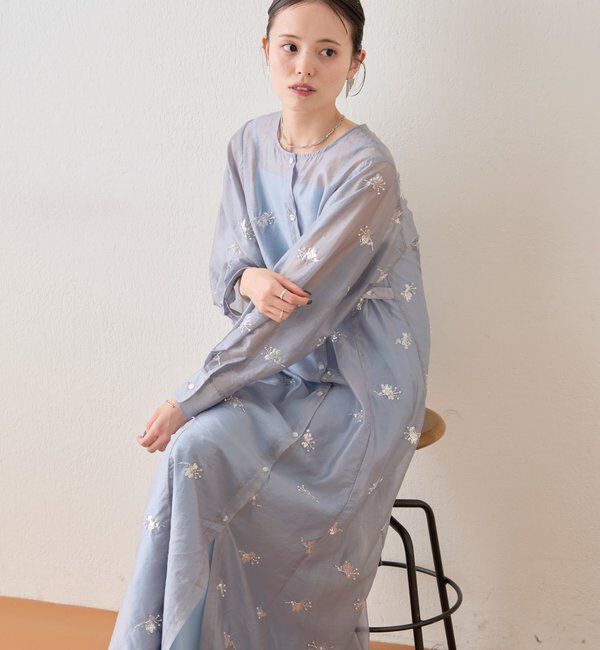  「ビジューワンピース」|ワンピース|ブルー