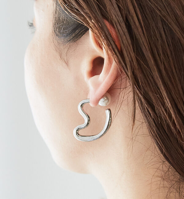 collex「【dignif】【金属アレルギー対応】パールキャッチウェーブ2WAYピアス」|ピアス|