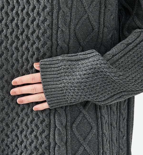 ABAHOUSE「【FORTUNA/フォルトゥナ】ECOTEC-Knit/ケーブル柄ニットプルオー」|ニット・セーター|