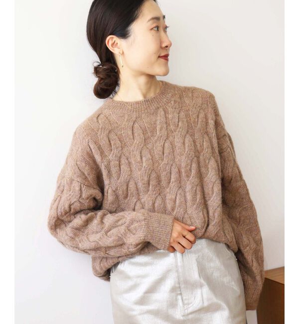le.coeur blanc「《手洗い可能》モヘヤケーブルニットプルオーバー」|ニット・セーター|