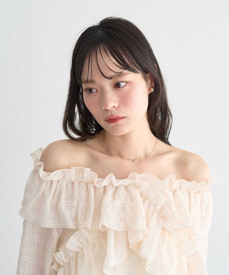 earth music&ecology「シアーチェック2wayオフショルブラウス」|シャツ・ブラウス|