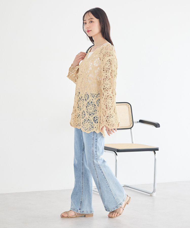 earth music&ecology「クロシェ風プルオーバー」|Tシャツ・カットソー|