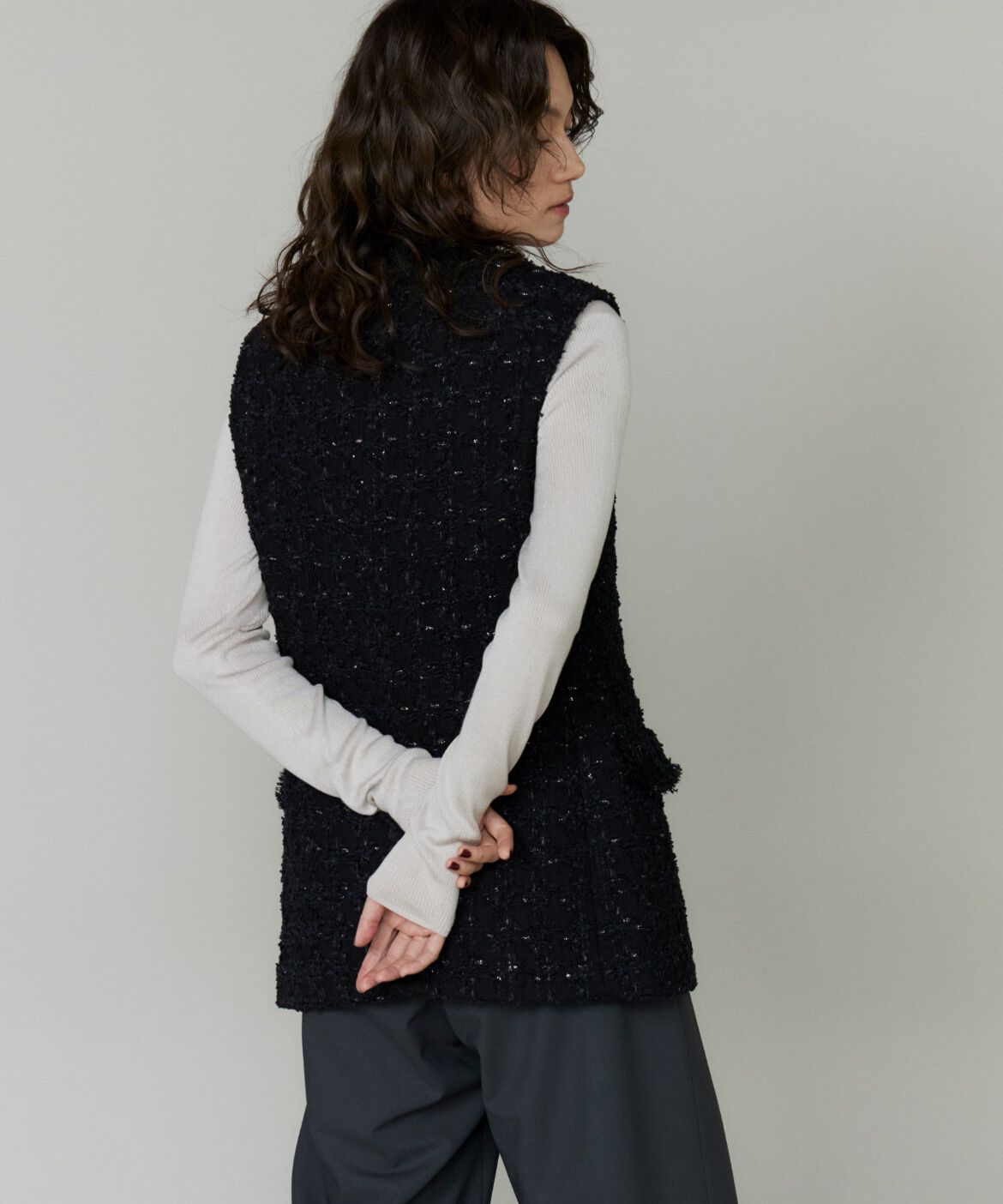 la veille by SUPERIOR CLOSET「《大きいサイズ》LINTONテーラードジレ」|ダウンベスト・ベスト|