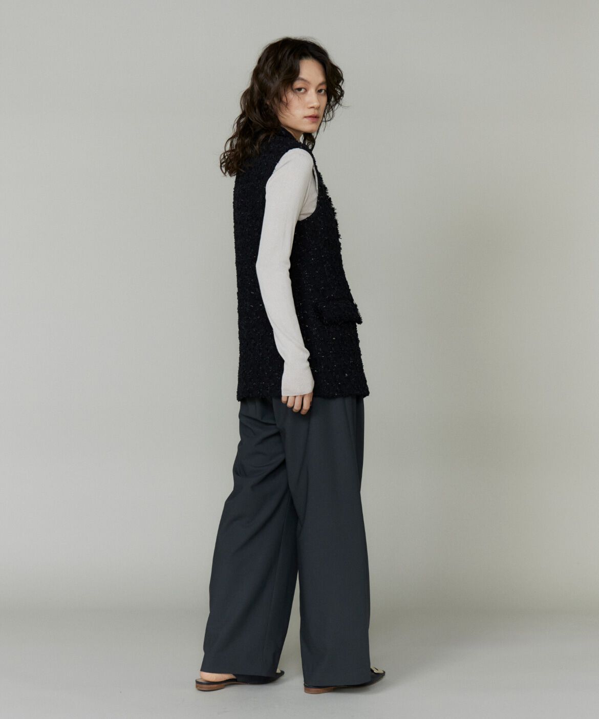 la veille by SUPERIOR CLOSET「《大きいサイズ》LINTONテーラードジレ」|ダウンベスト・ベスト|