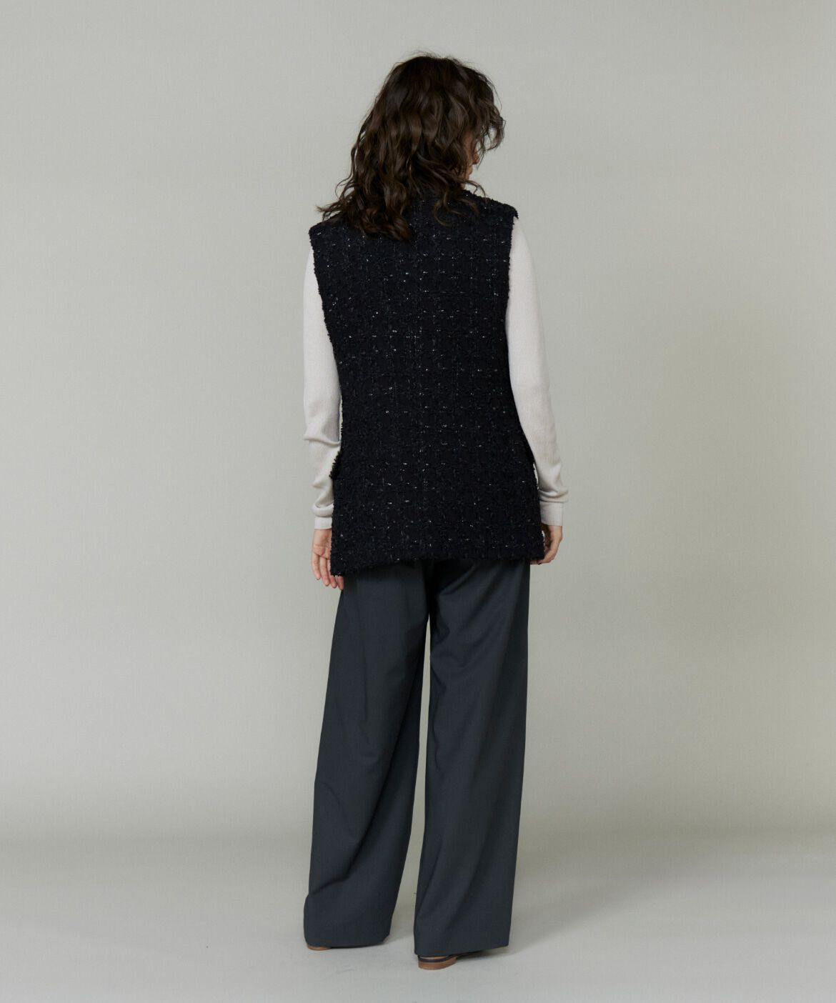 la veille by SUPERIOR CLOSET「《大きいサイズ》LINTONテーラードジレ」|ダウンベスト・ベスト|