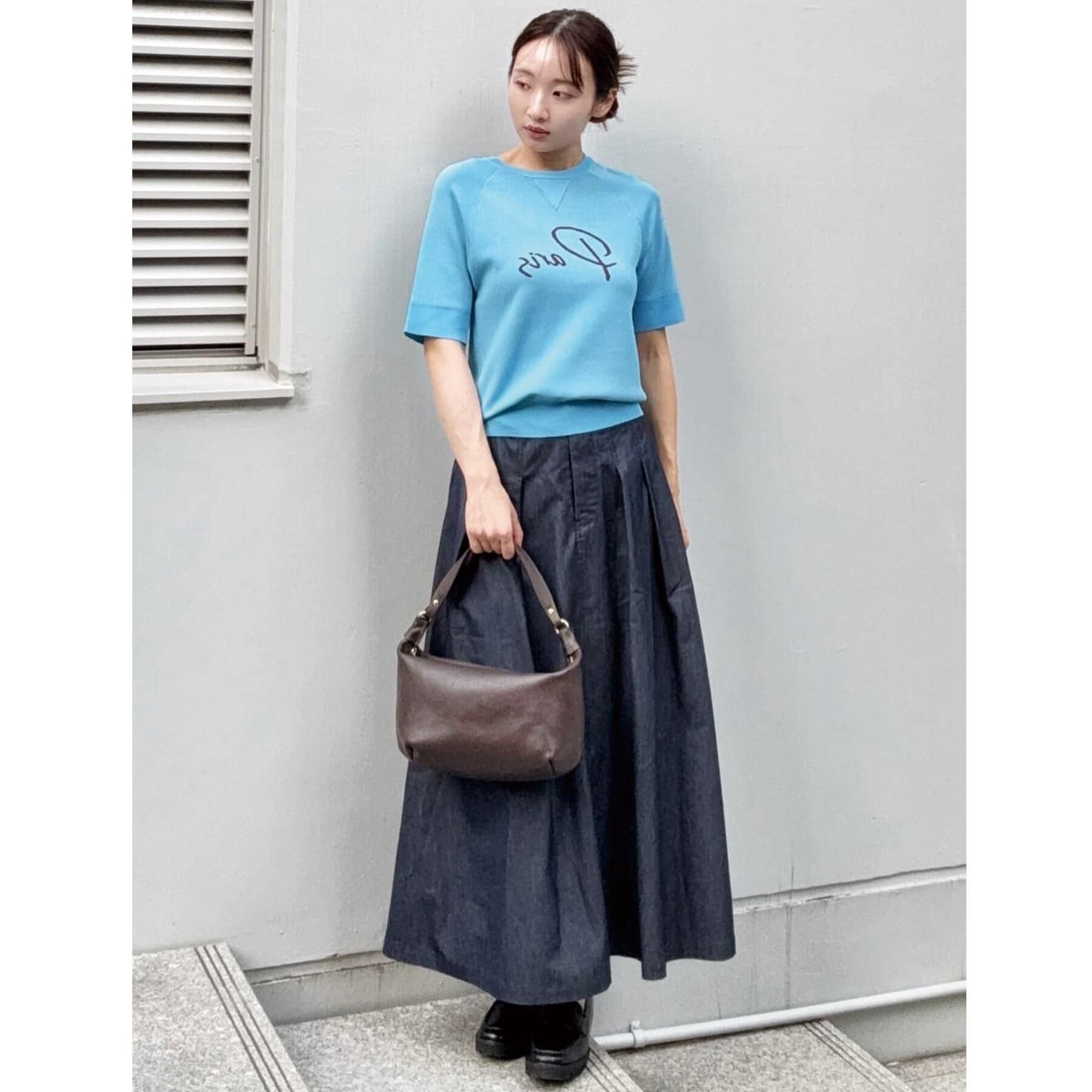DRESSTERIOR「【洗える/オリジナルロゴ】Parisハーフスリーブジャカードニット」|ニット・セーター|