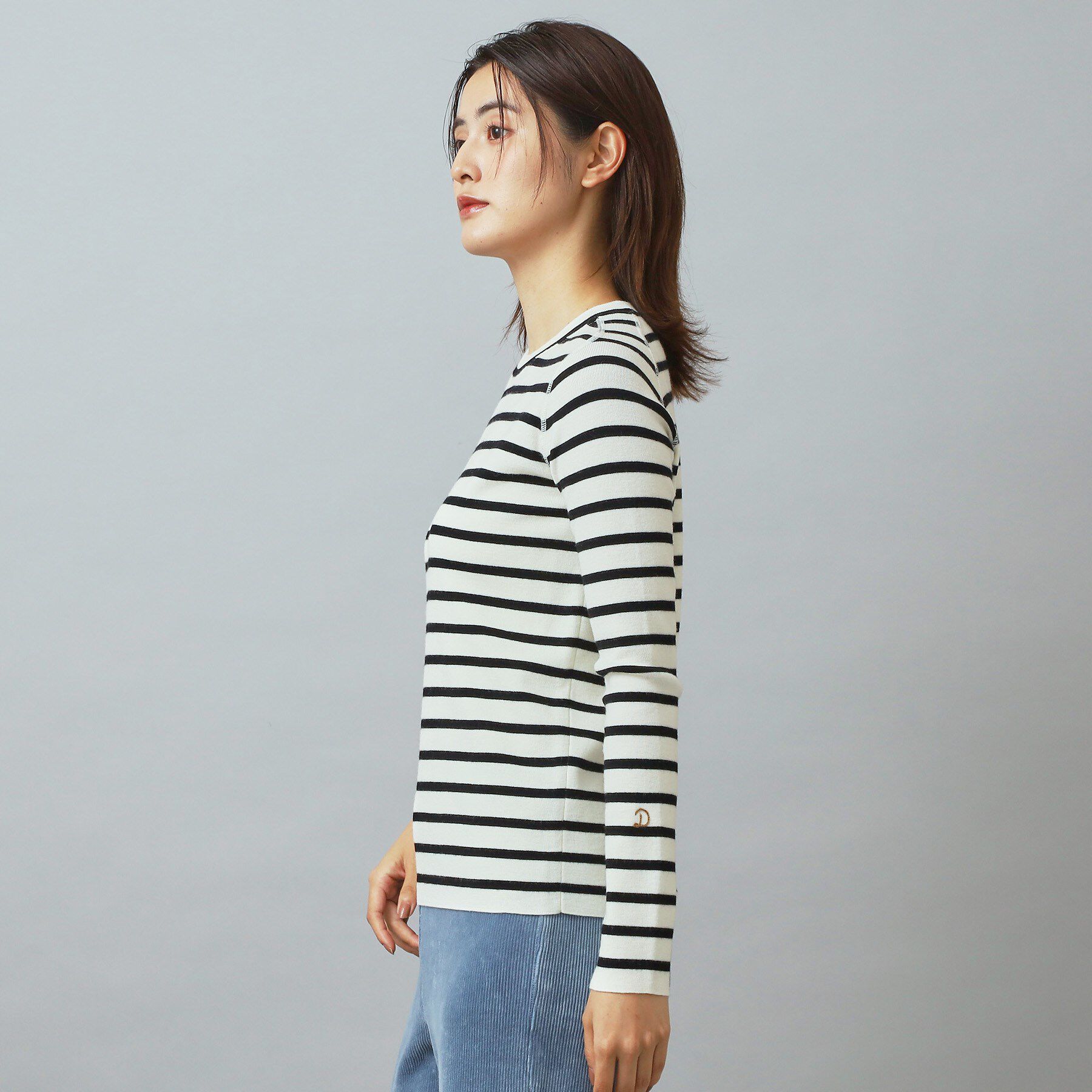 DRESSTERIOR「ストレッチフルニードルボーダーニット」|ニット・セーター|