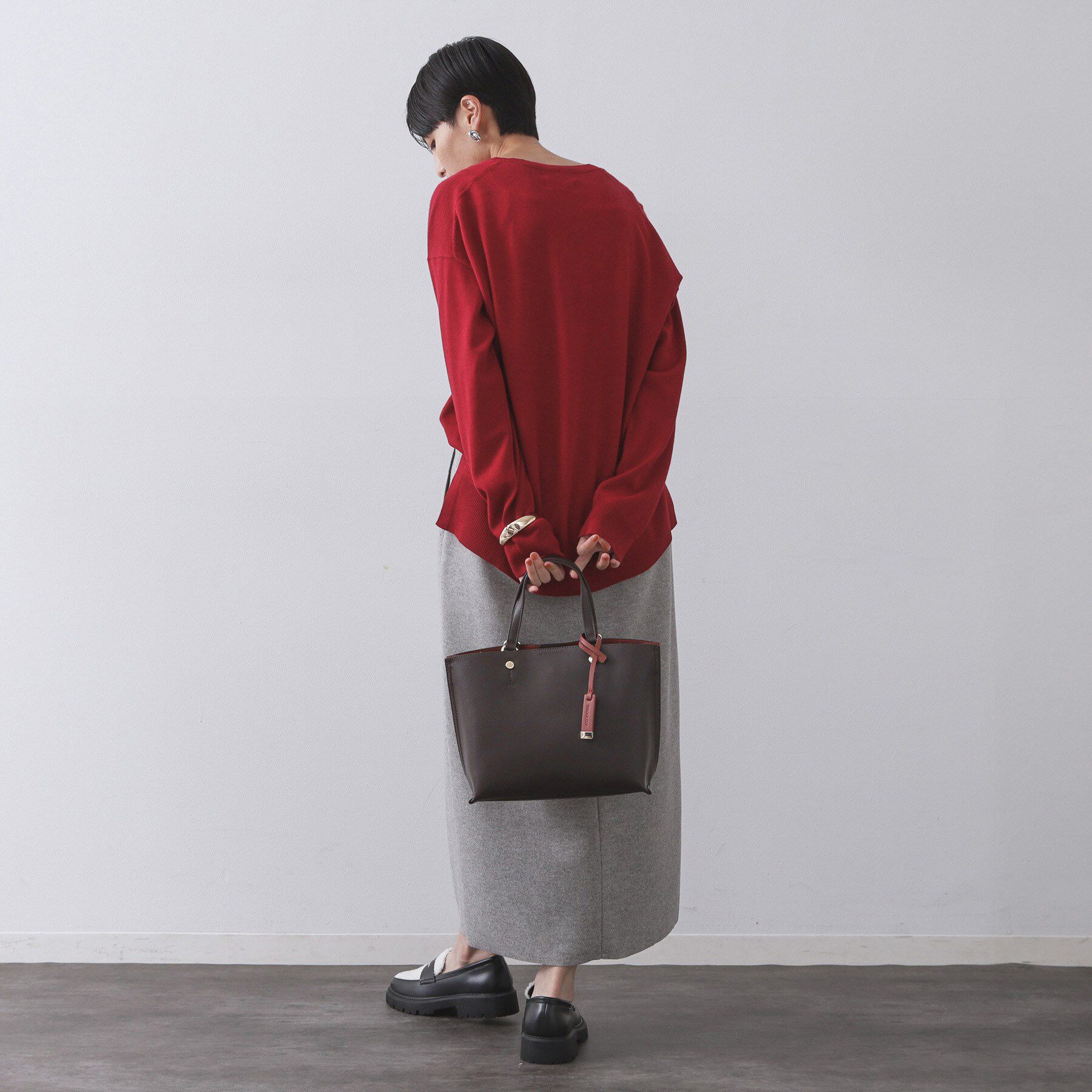 OPAQUE.CLIP「【2WAY／名品】バイカラー3層ミドルトートバッグ」|トートバッグ|
