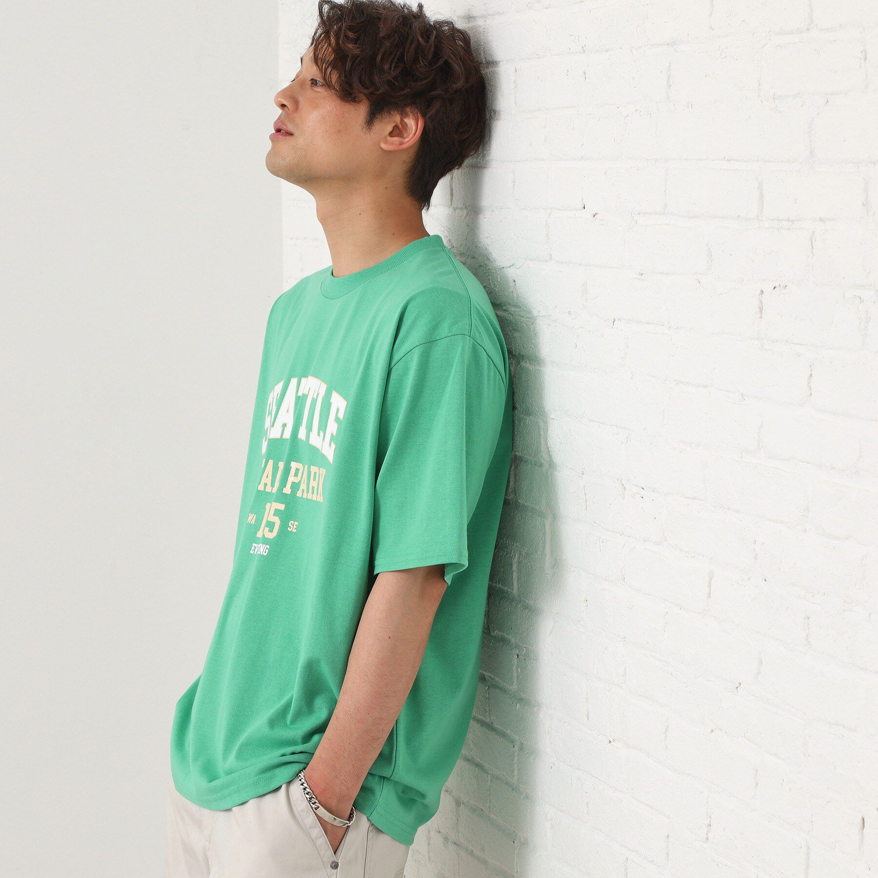THE SHOP TK「カレッジロゴ半袖Tシャツ /親子リンク/洗濯機OK」|Tシャツ・カットソー|