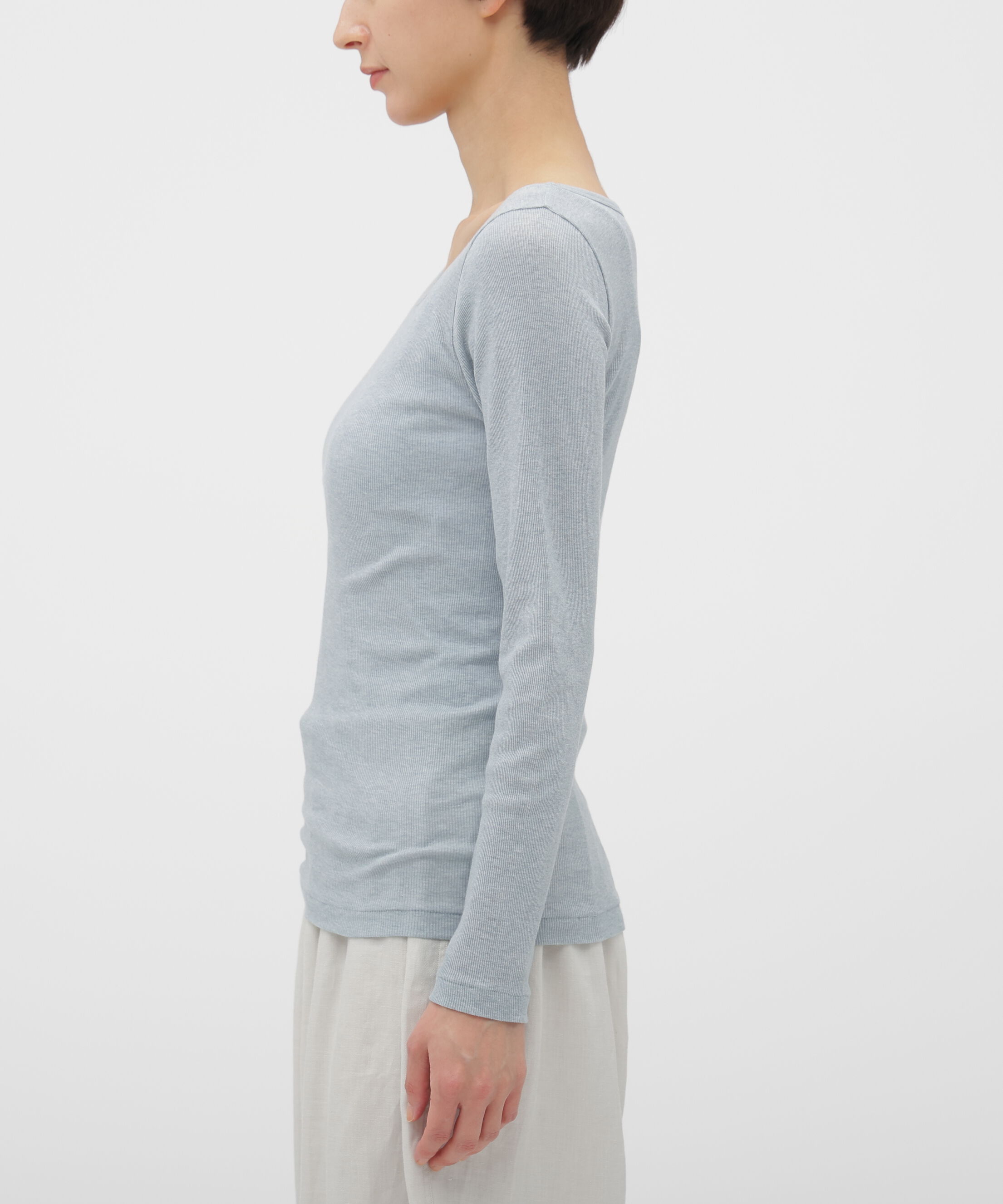 MARGARET HOWELL HOUSEHOLDGOODS「COTTON SILK RIB TOP」|Tシャツ・カットソー|
