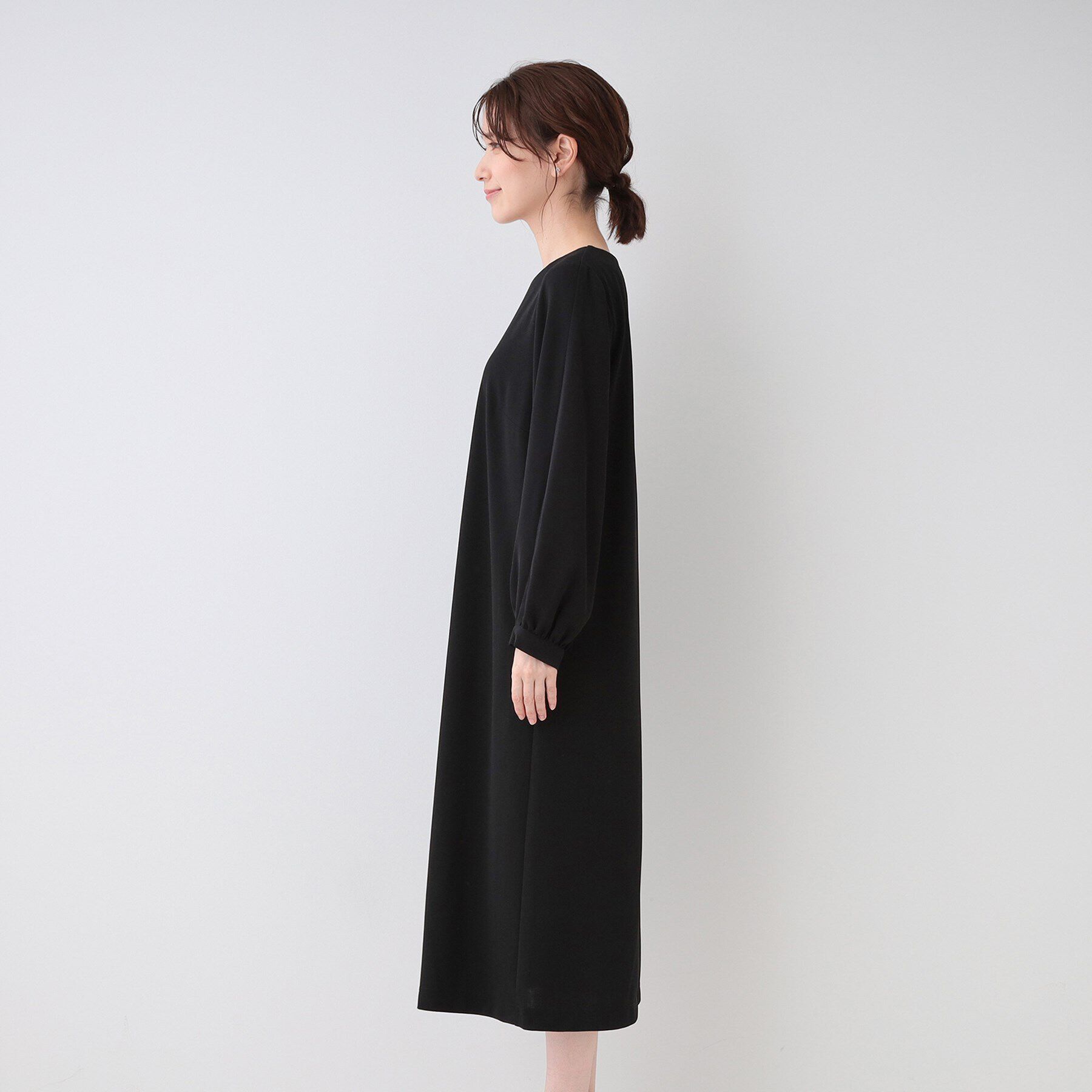 SHOO･LA･RUE「【S-3L/お袖デザイン2WAY】異素材ドッキングワンピース」|ワンピース|