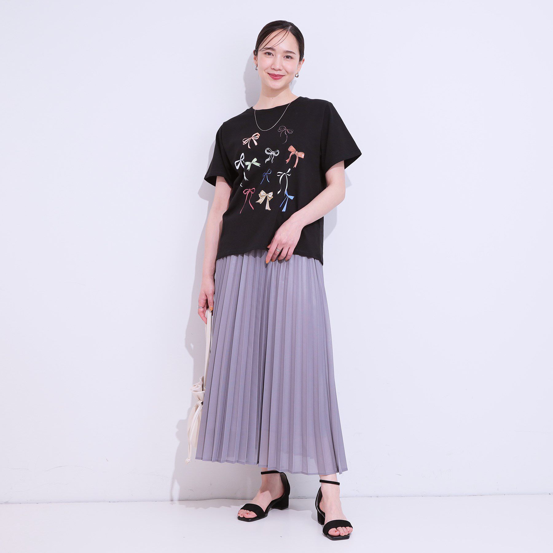 SHOO･LA･RUE「【洗える/S-LL】選べる4柄 プリントアソート ベーシックTシャツ」|Tシャツ・カットソー|