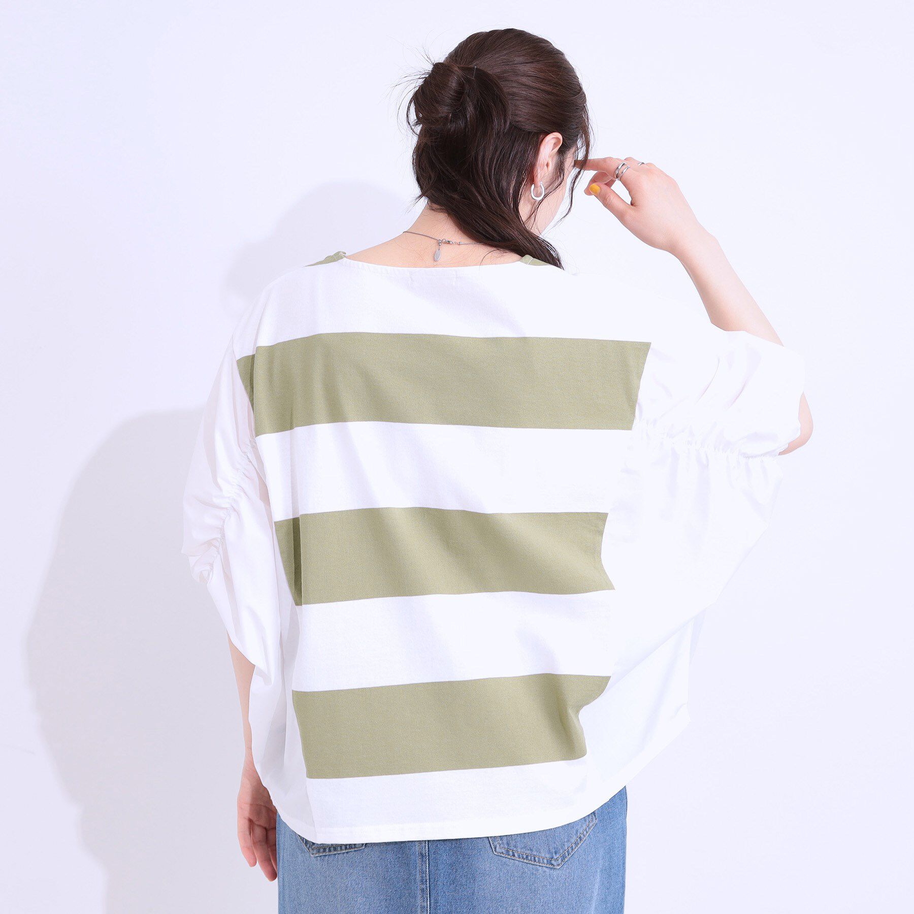 SHOO･LA･RUE「ふわりシルエットが新しい ワイドピッチボーダートップス」|Tシャツ・カットソー|