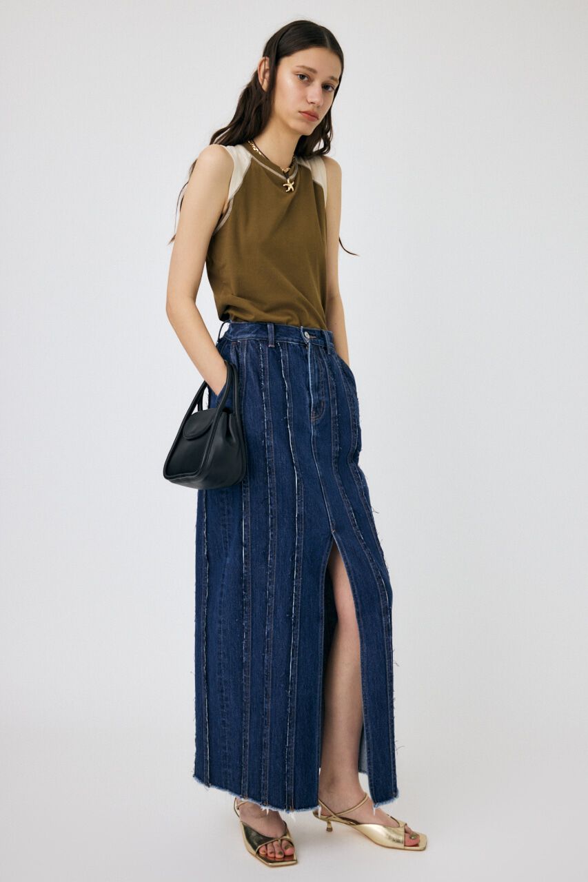 MOUSSY「FRONT SLIT FRINGE スカート」|スカート|