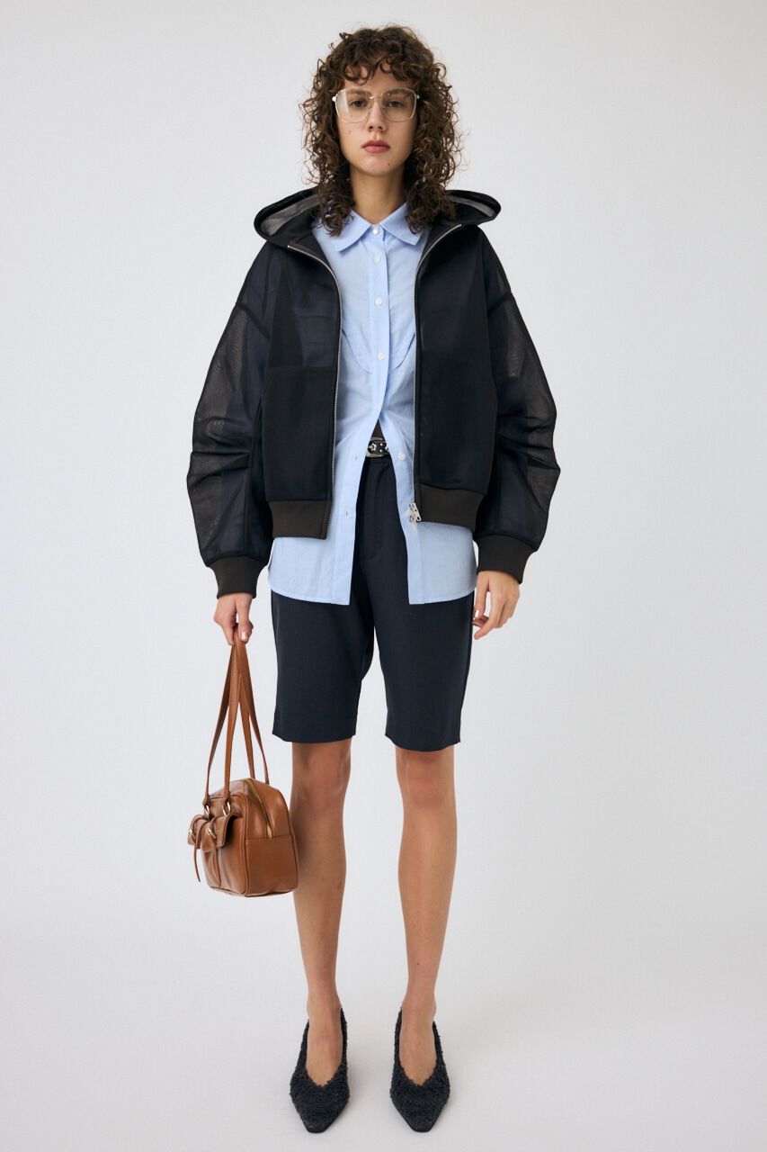 MOUSSY「SHEER CARDBOARD ジップアップフーディ」|パーカー|