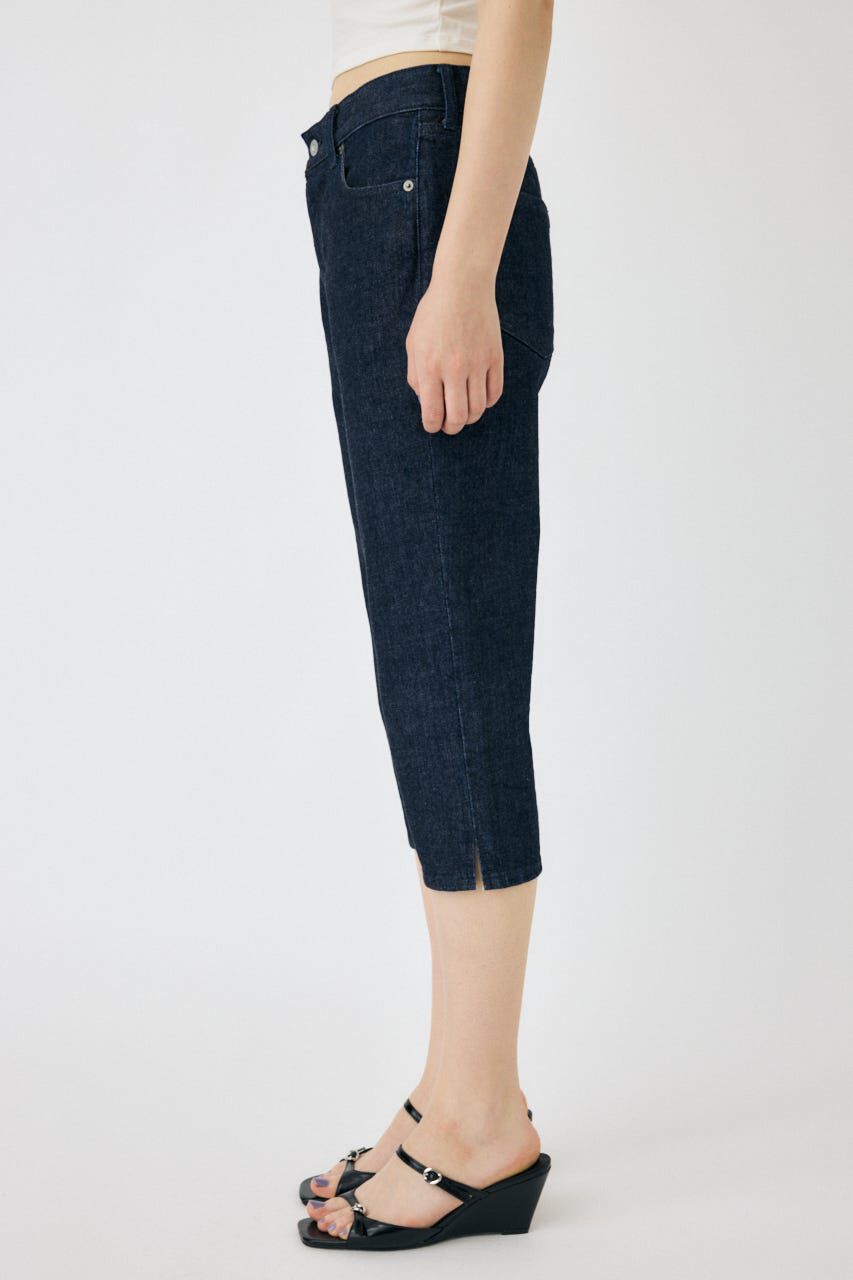 MOUSSY「HEM SLIT カプリ」|デニム|
