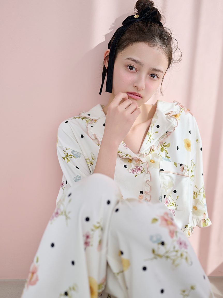 SNIDEL HOME「【Moilis】開襟シャツ」|ルームウェア|FLOWER