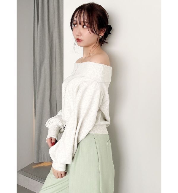 dazzlin「デコルテオープンスウェットトップス」|Tシャツ・カットソー|